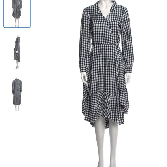 Maje black and white plaid midi dress - Picture 1 of 7